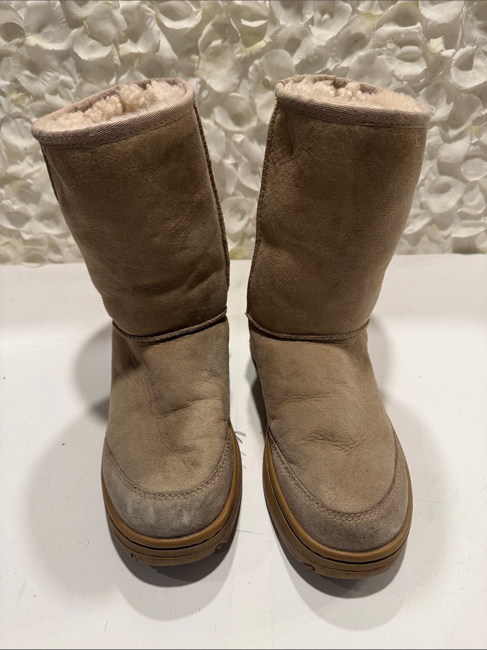 UGG Chestnut Suede Shearling-Lined Mid-Calf Boots